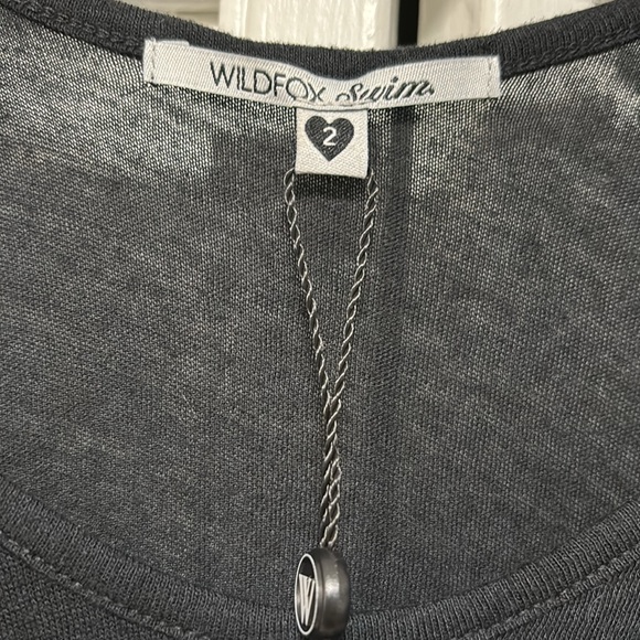 Wild fox Swim “I need a vacation” tee/swim cover-up, black, labeled 2 (2X) NWT - Picture 3 of 8